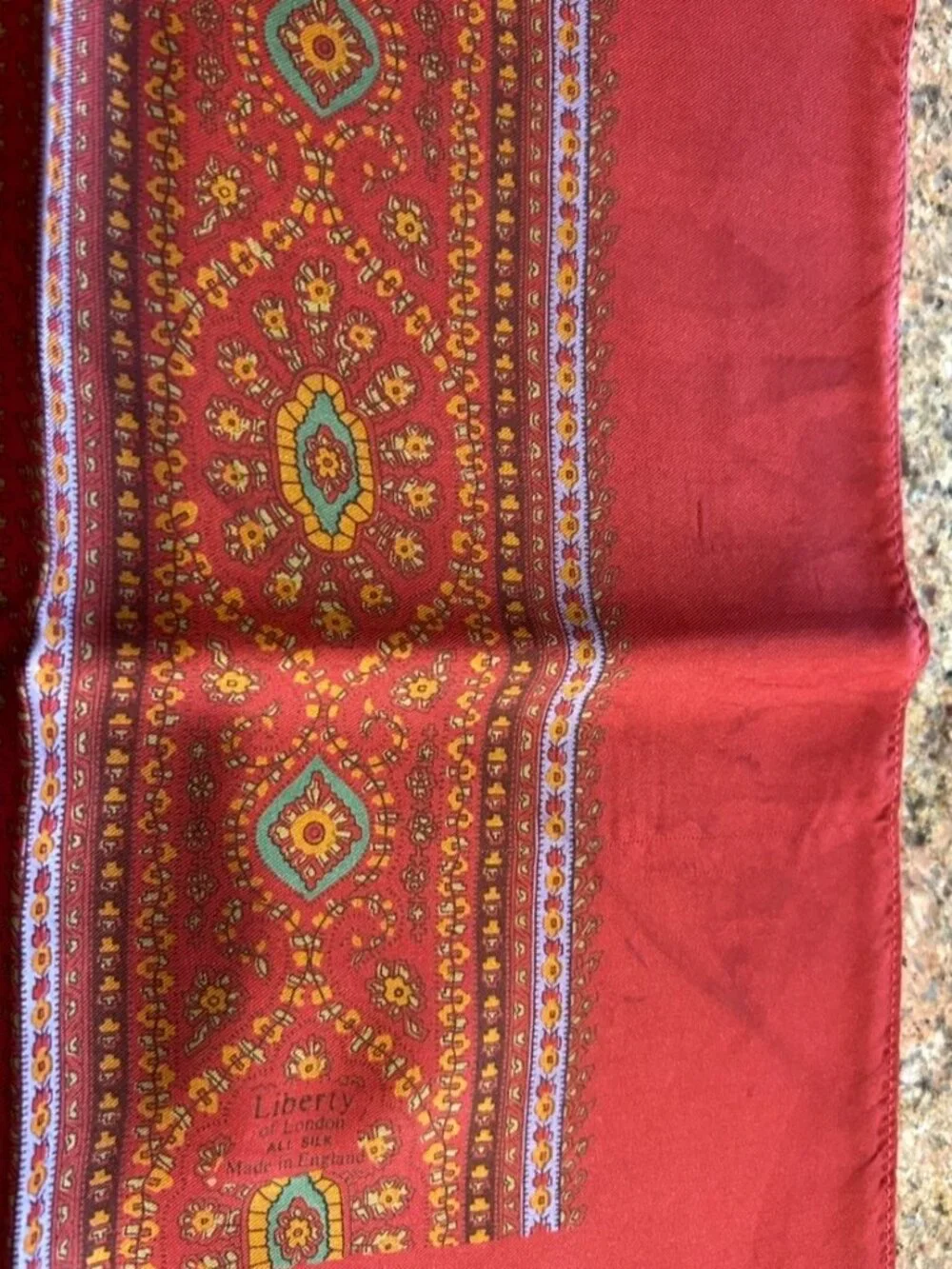 Vintage Liberty of London Red Silk Scarf